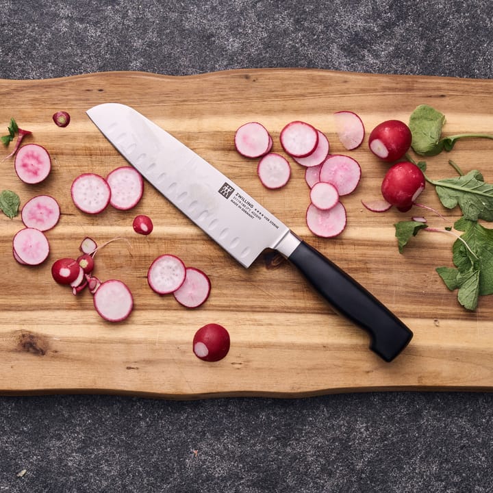 Zwilling Four star cuchillo santoku 18 cm, Negro-acero inoxidable Zwilling