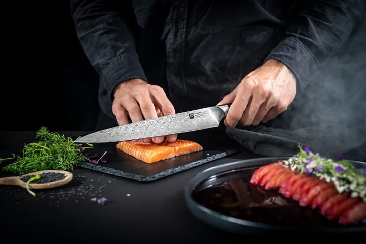 Zwilling Tanrei cuchillo fileteador 23 cm, Acero damasco-negro Zwilling