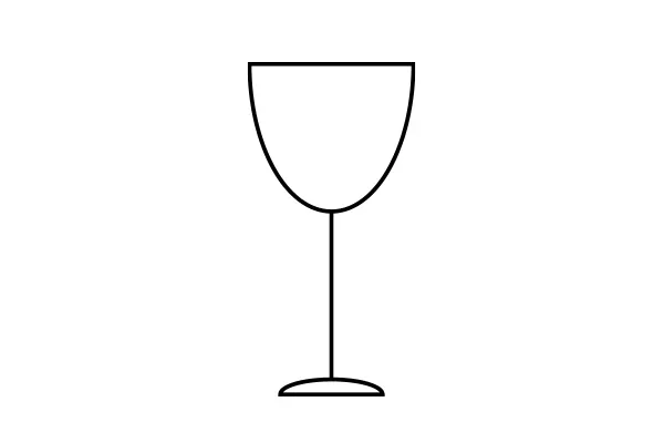 Contorno de una copa de vino vacía