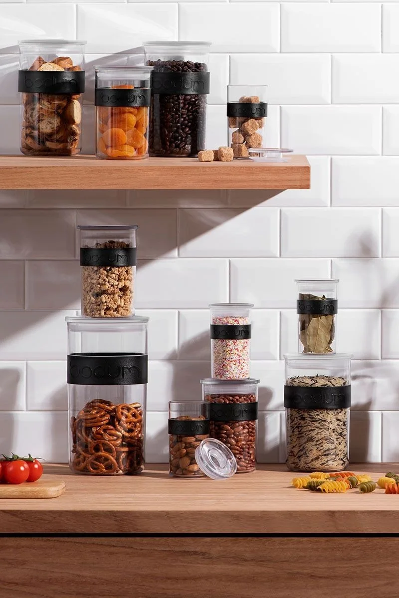 Los tarros Presso de Bodum están disponibles en diferentes tamaños y son ideales para almacenar alimentos secos.